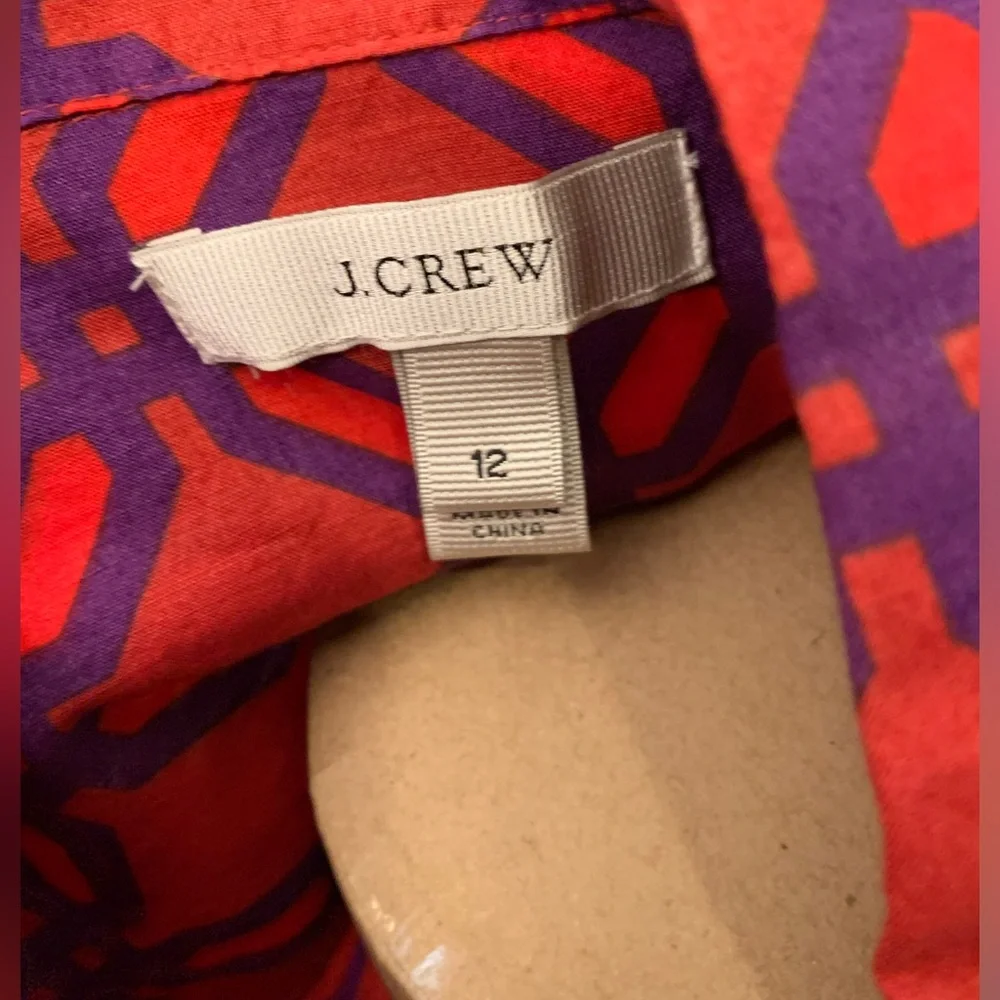 J Crew Bottom Down Cotton Shirt Size 12